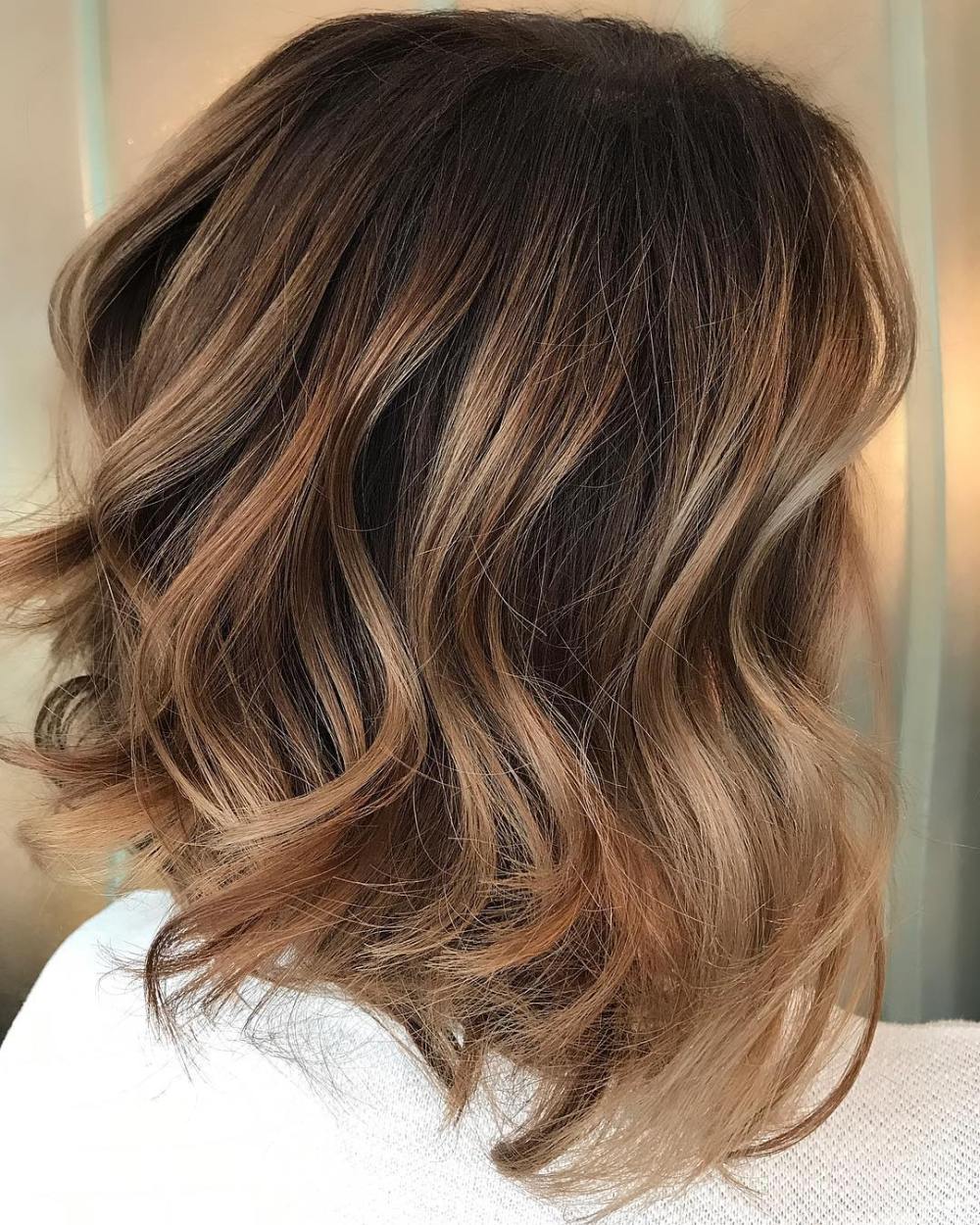 medium brown hair with balayage