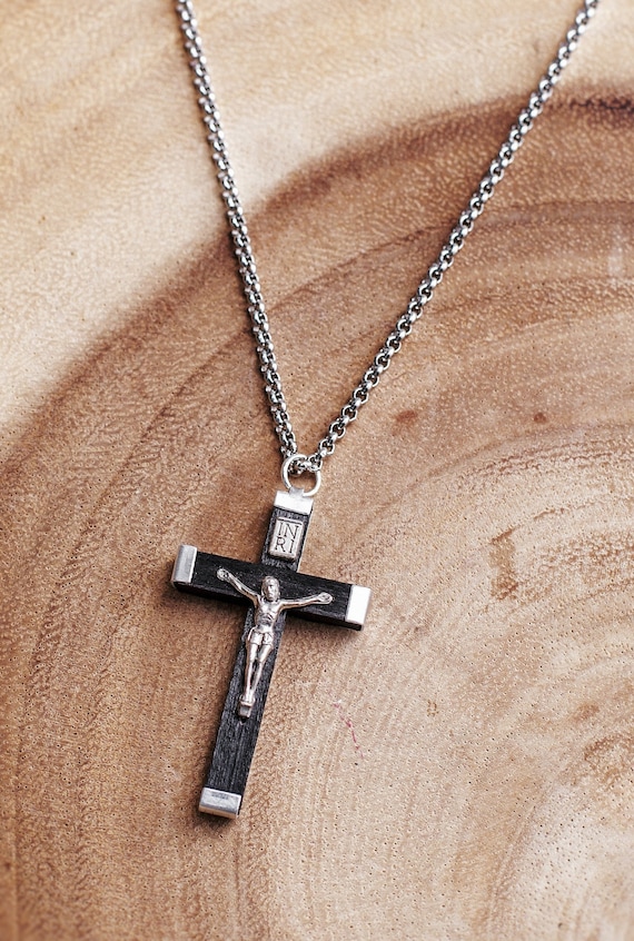 crucifix necklace wood