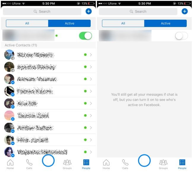 facebook messenger çevrimdışı olma