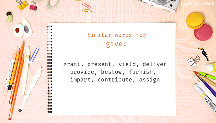 synonym for gives