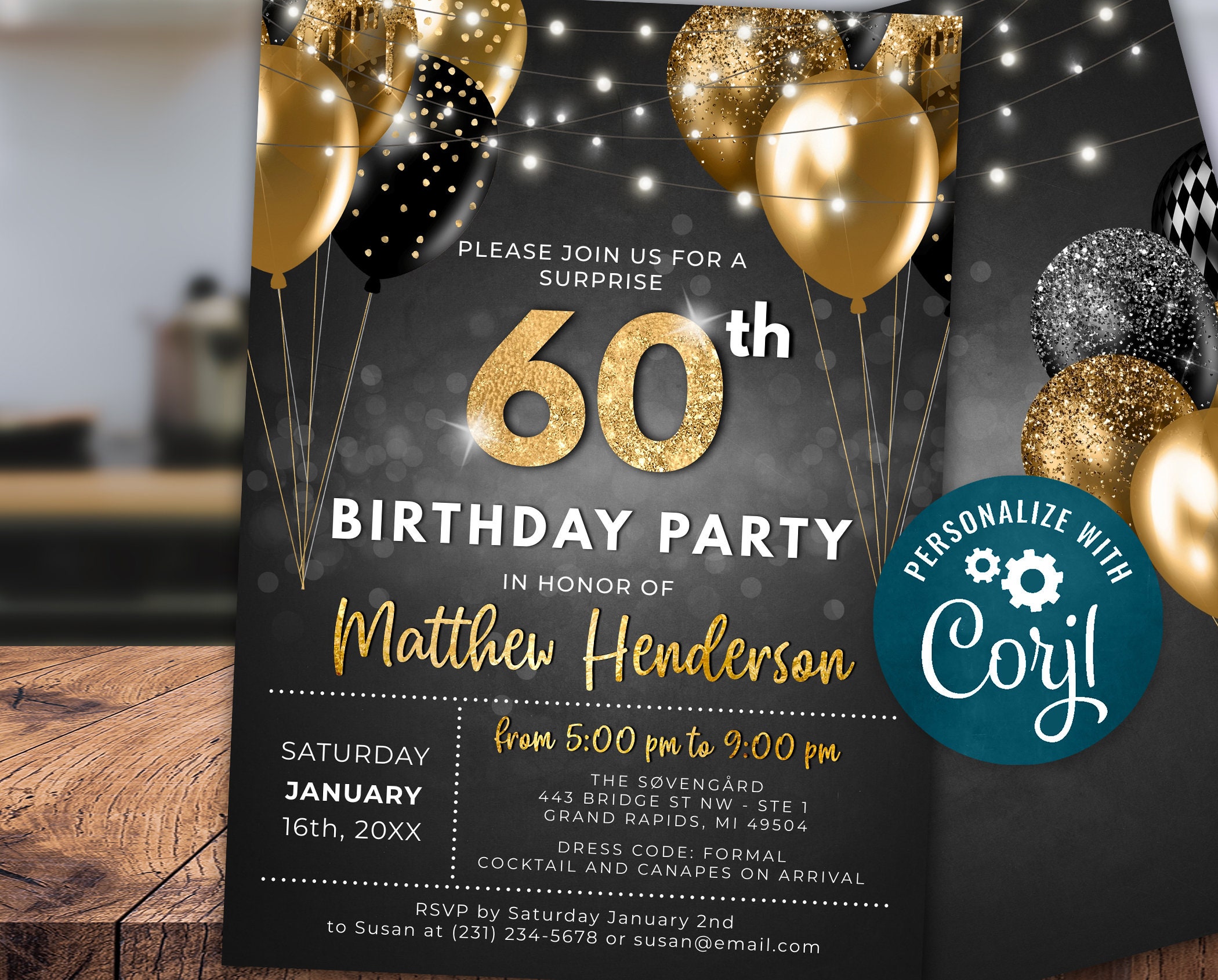 60th party invitations