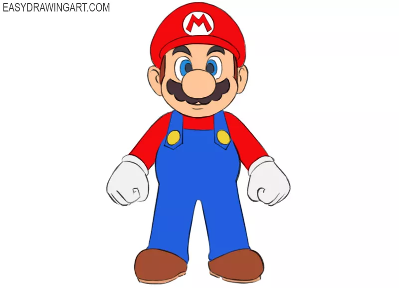 how to draw mario easy