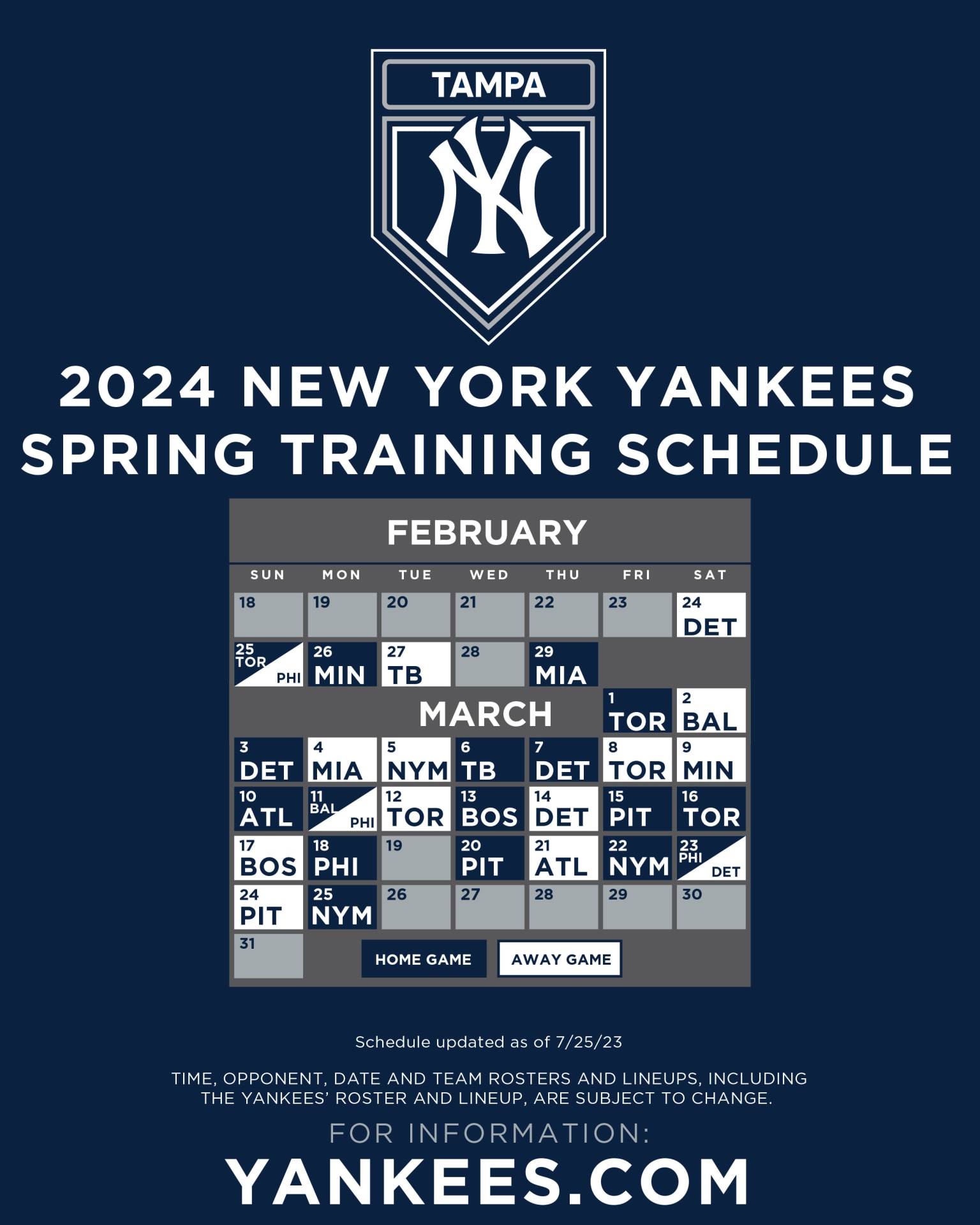 yankees schedule