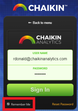 chaikin analytics sign in