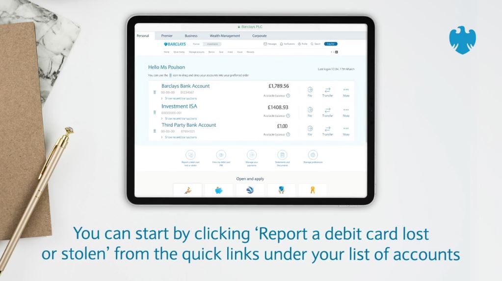 barclays stolen card