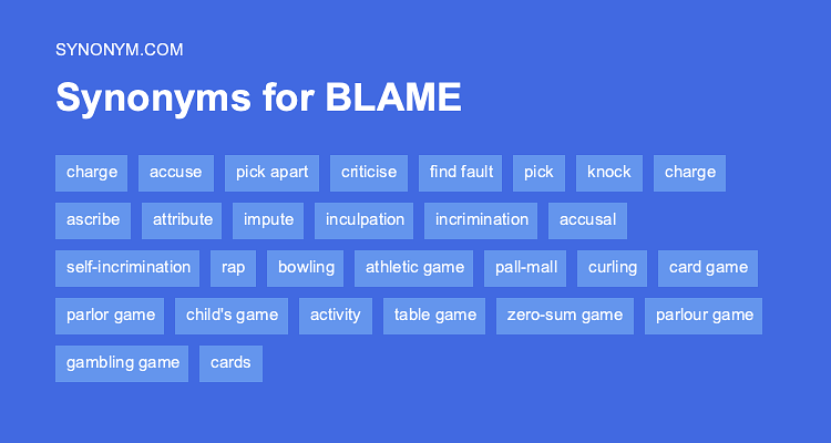 synonyms for blaming