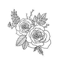 rose outline vector