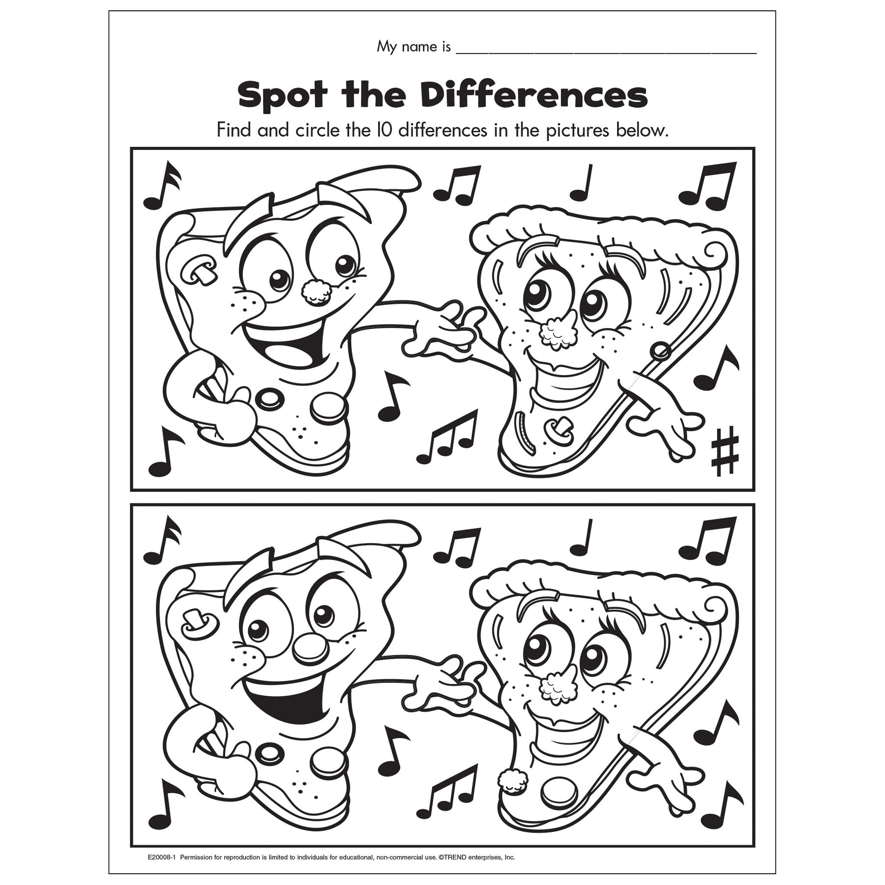 find the difference games printable