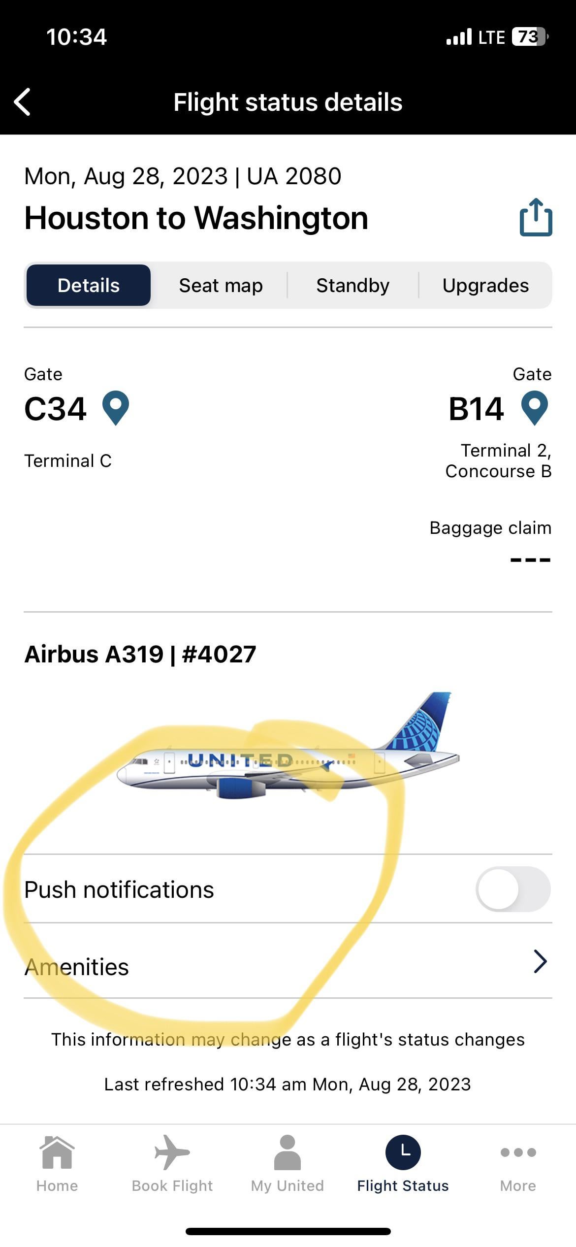 united airlines flight status