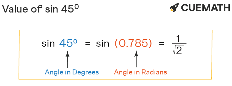 exact value of sin 45