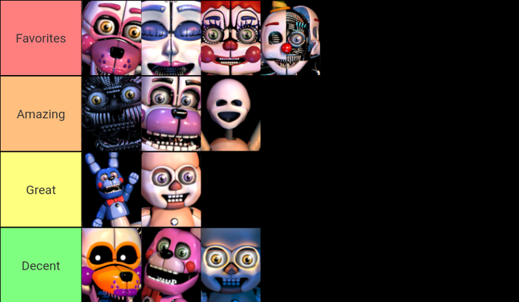 animatronics from sister location