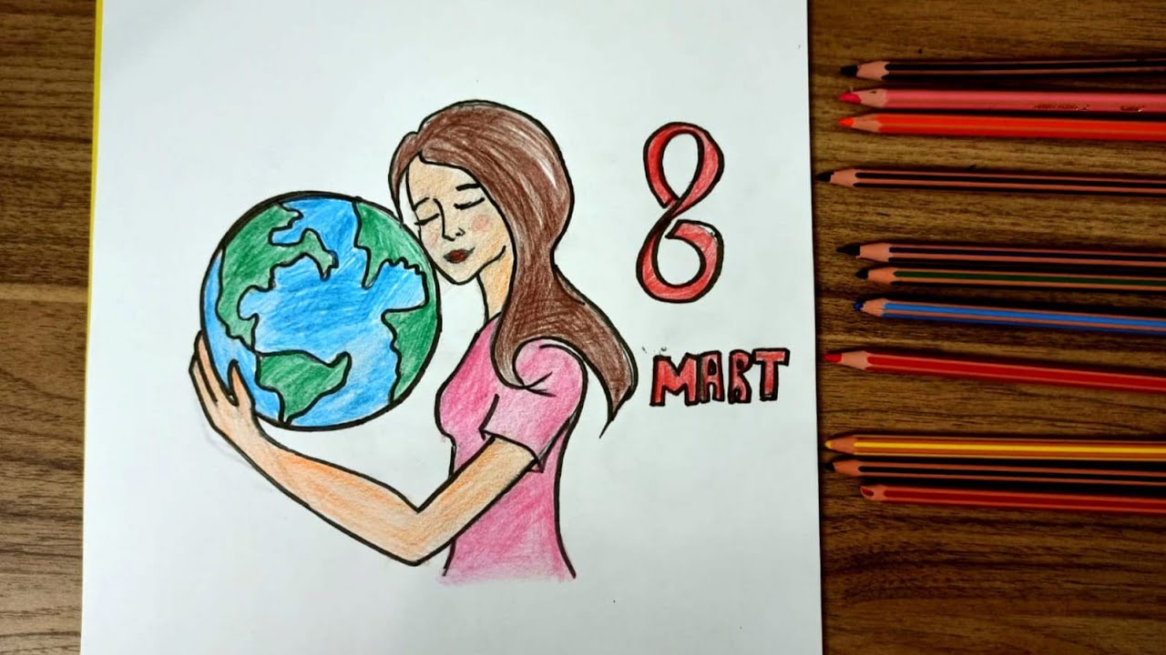 8 mart dünya kadınlar günü resim çizimi