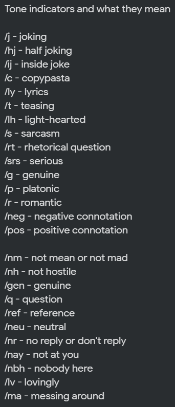 tone tag list