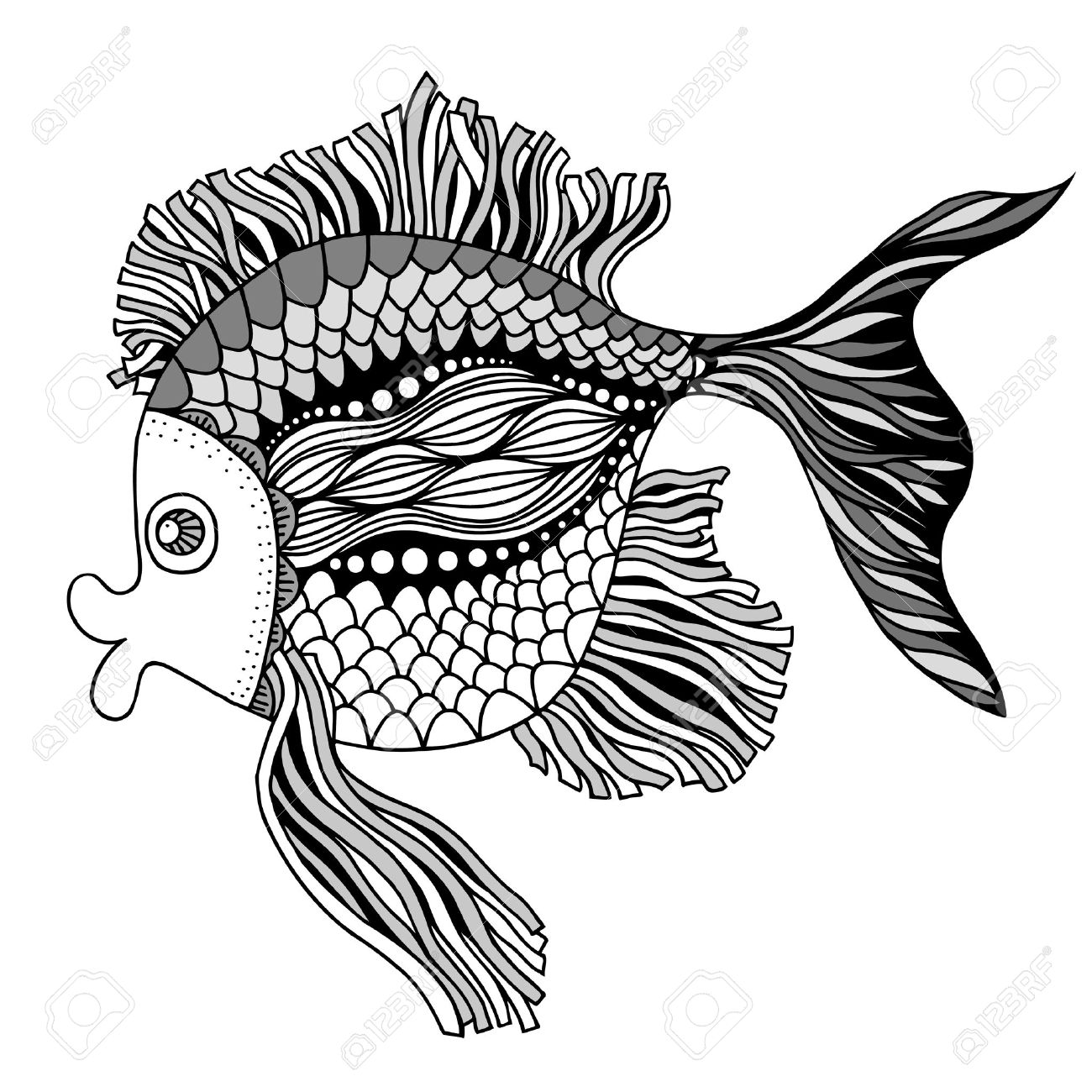 decorative fish drawing