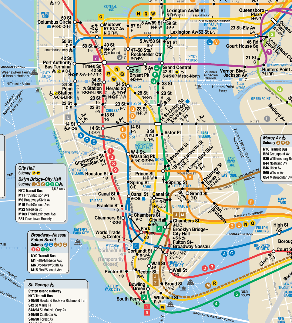 nyc metro map manhattan