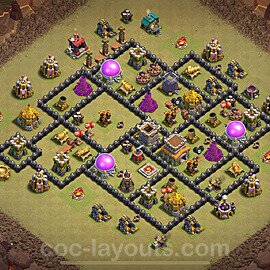 clash of clans layout th8 war
