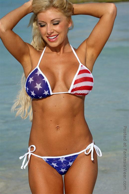 usa flag thong bikini