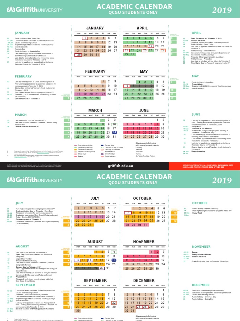 griffith academic calendar 2024