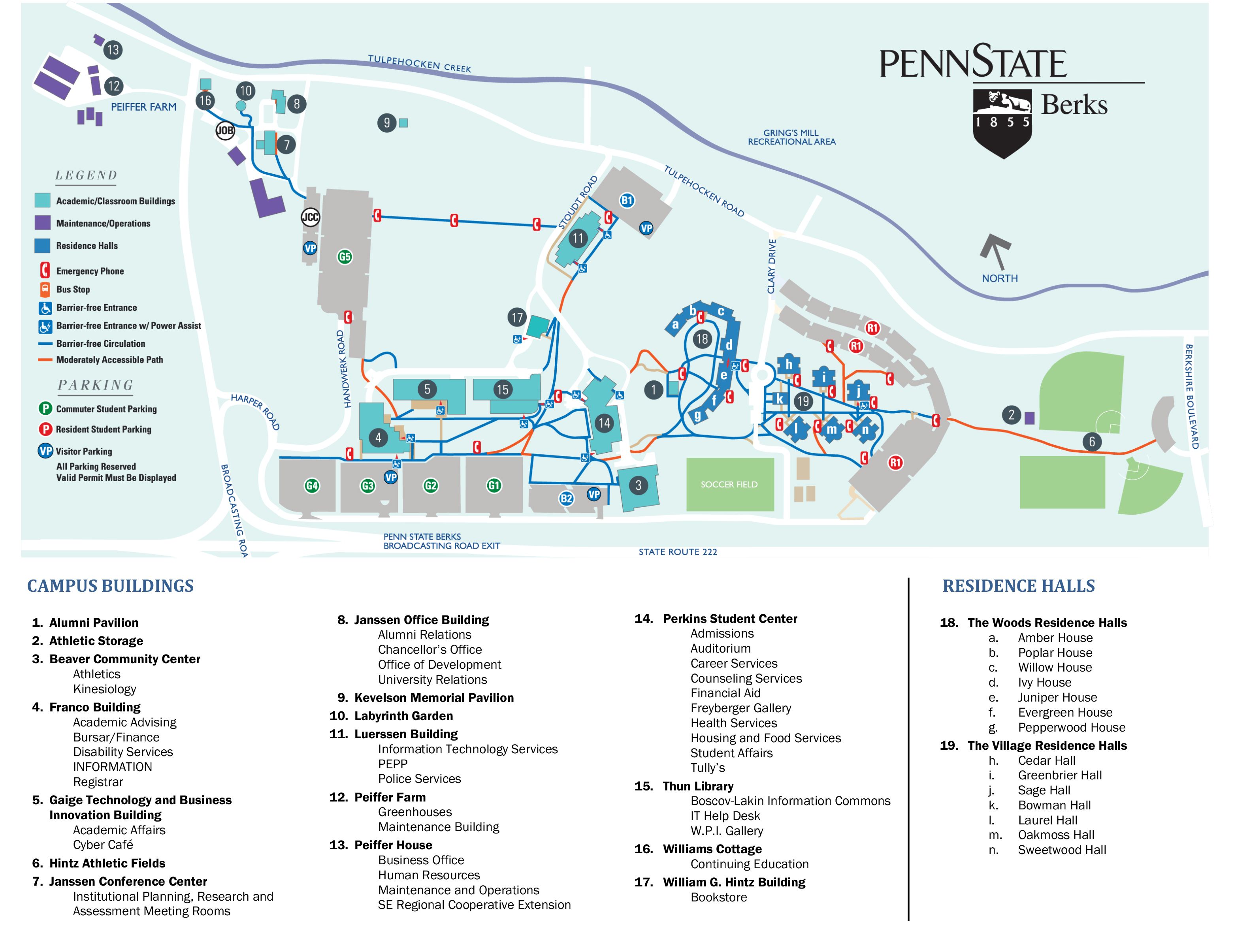 penn state student parking map