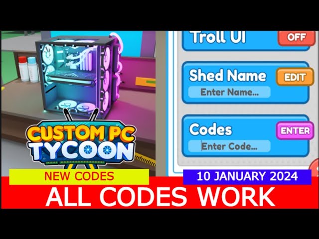 custom pc tycoon codes