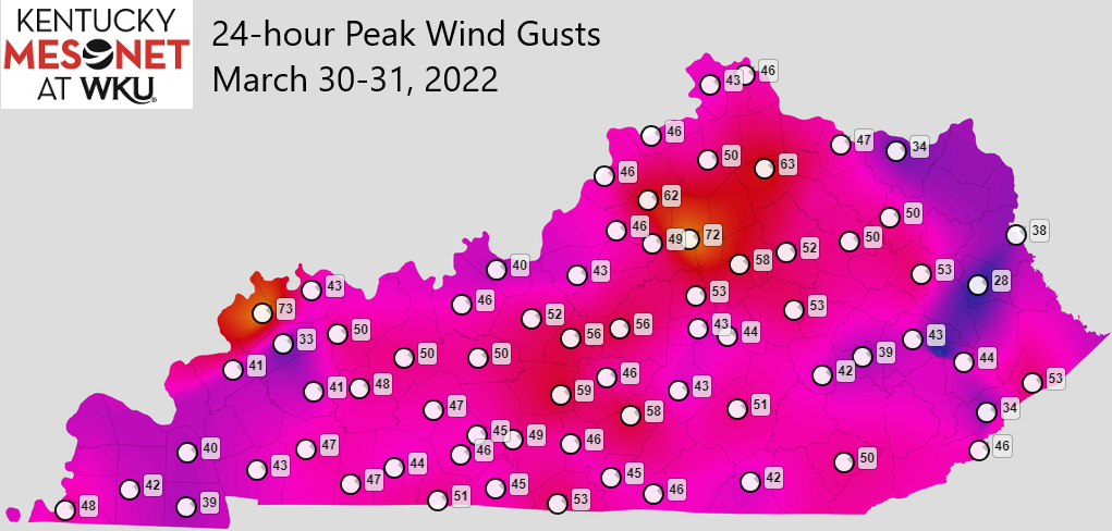 temperature in kentucky in march