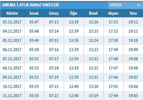 ramazan da ezan saatleri