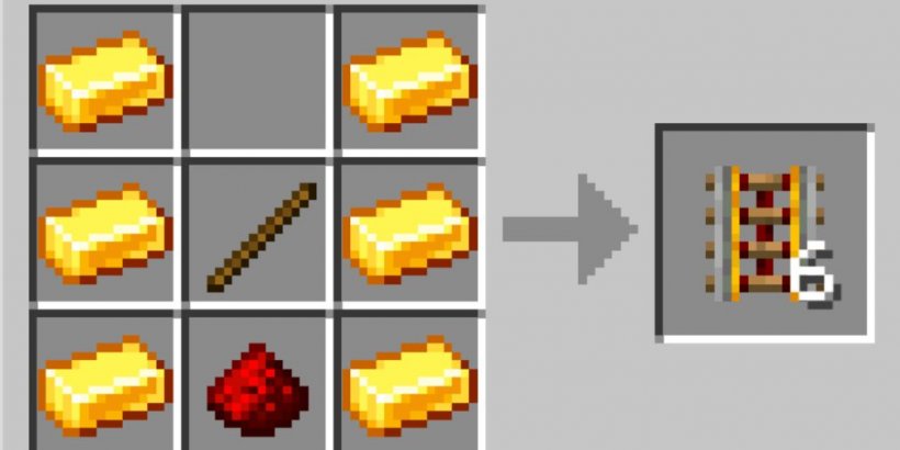 minecraft rails recipe