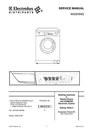 electrolux washing machine manual
