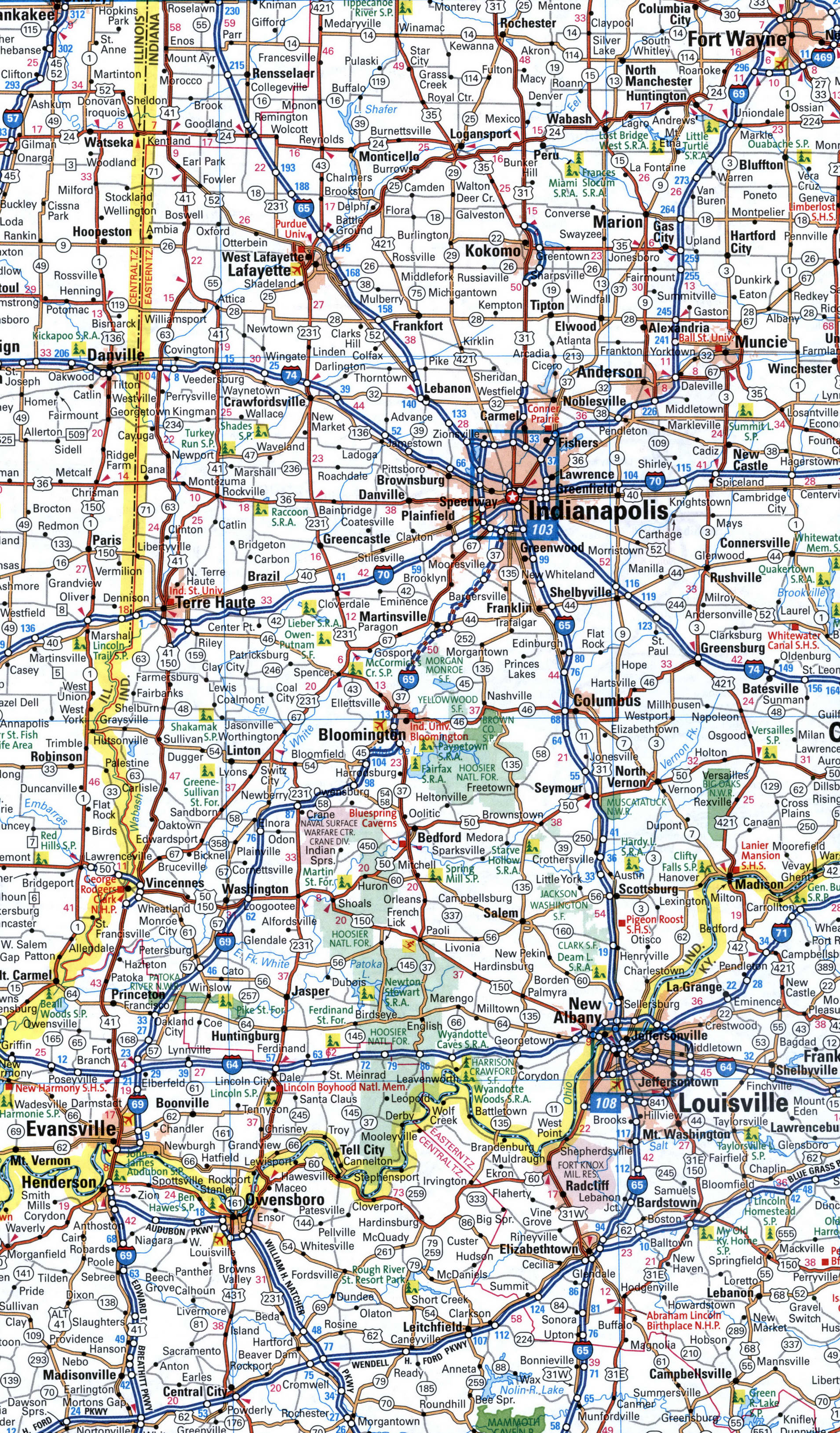 i 65 mile marker map indiana