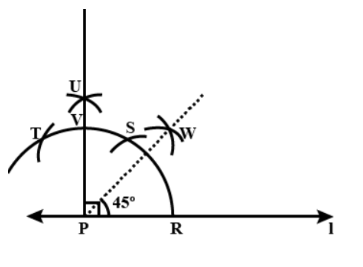 draw a right angle and construct its bisector