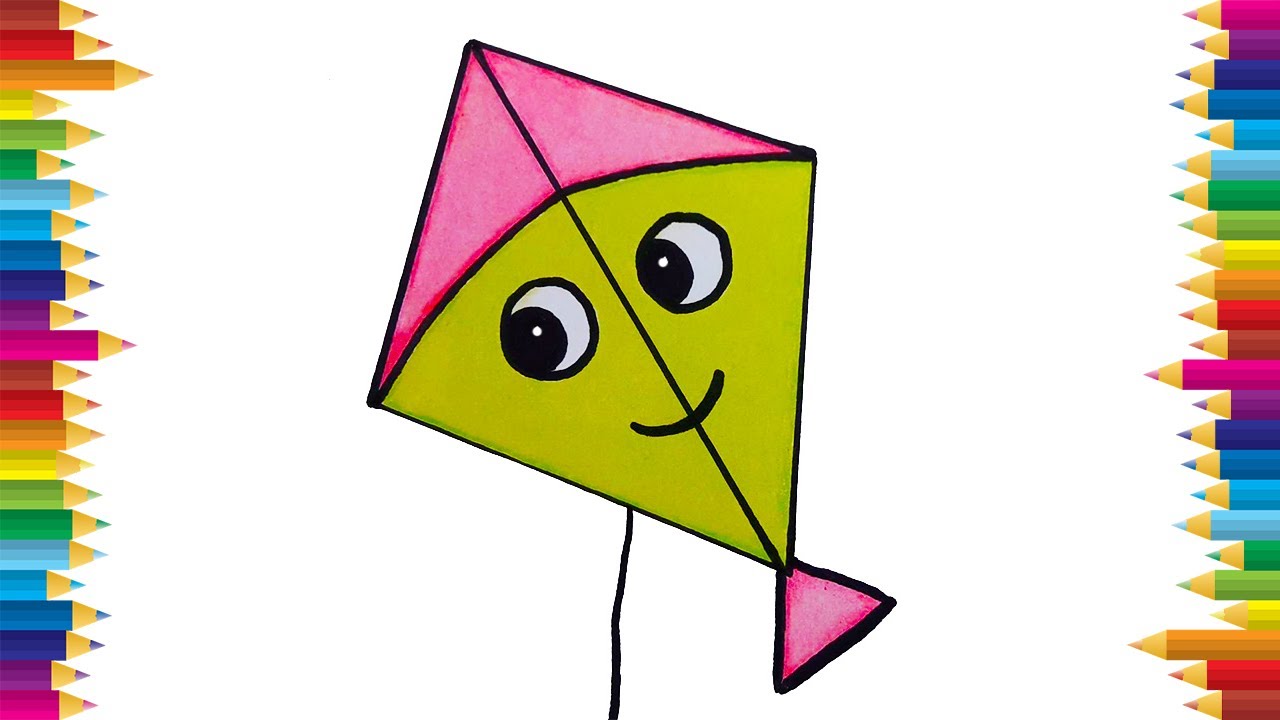 cartoon kite drawing