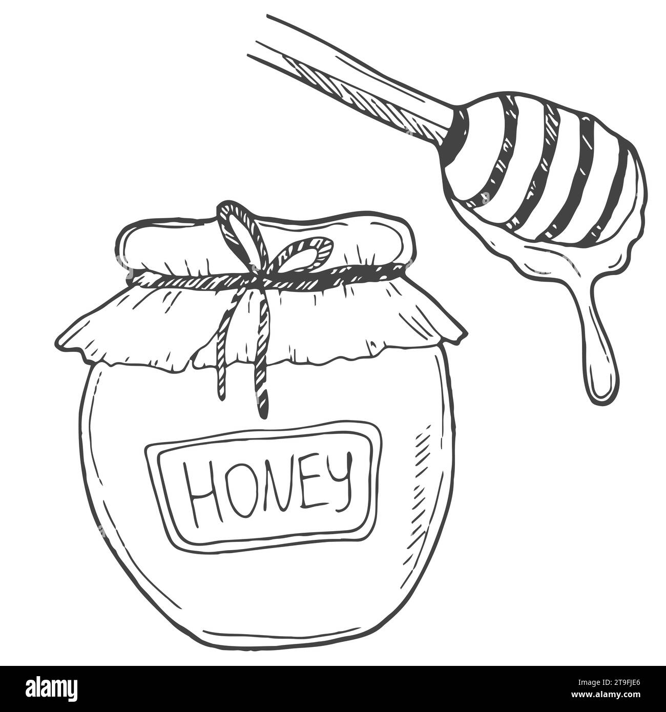 honey jar clipart black and white