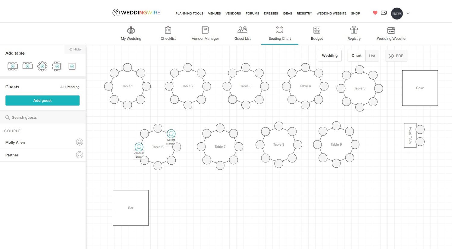 seating arrangement template