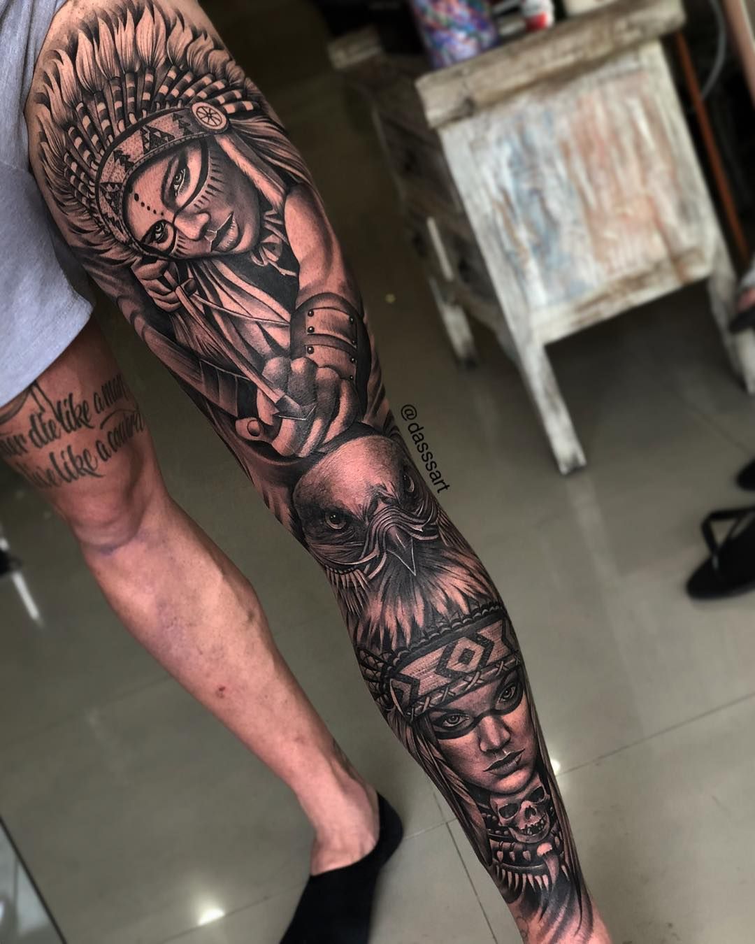bradman best leg tattoo