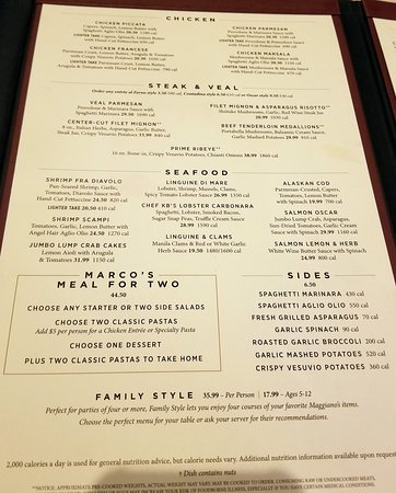 maggianos little italy menu with prices