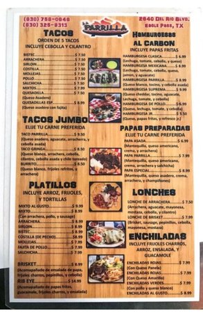 la parrillita menu