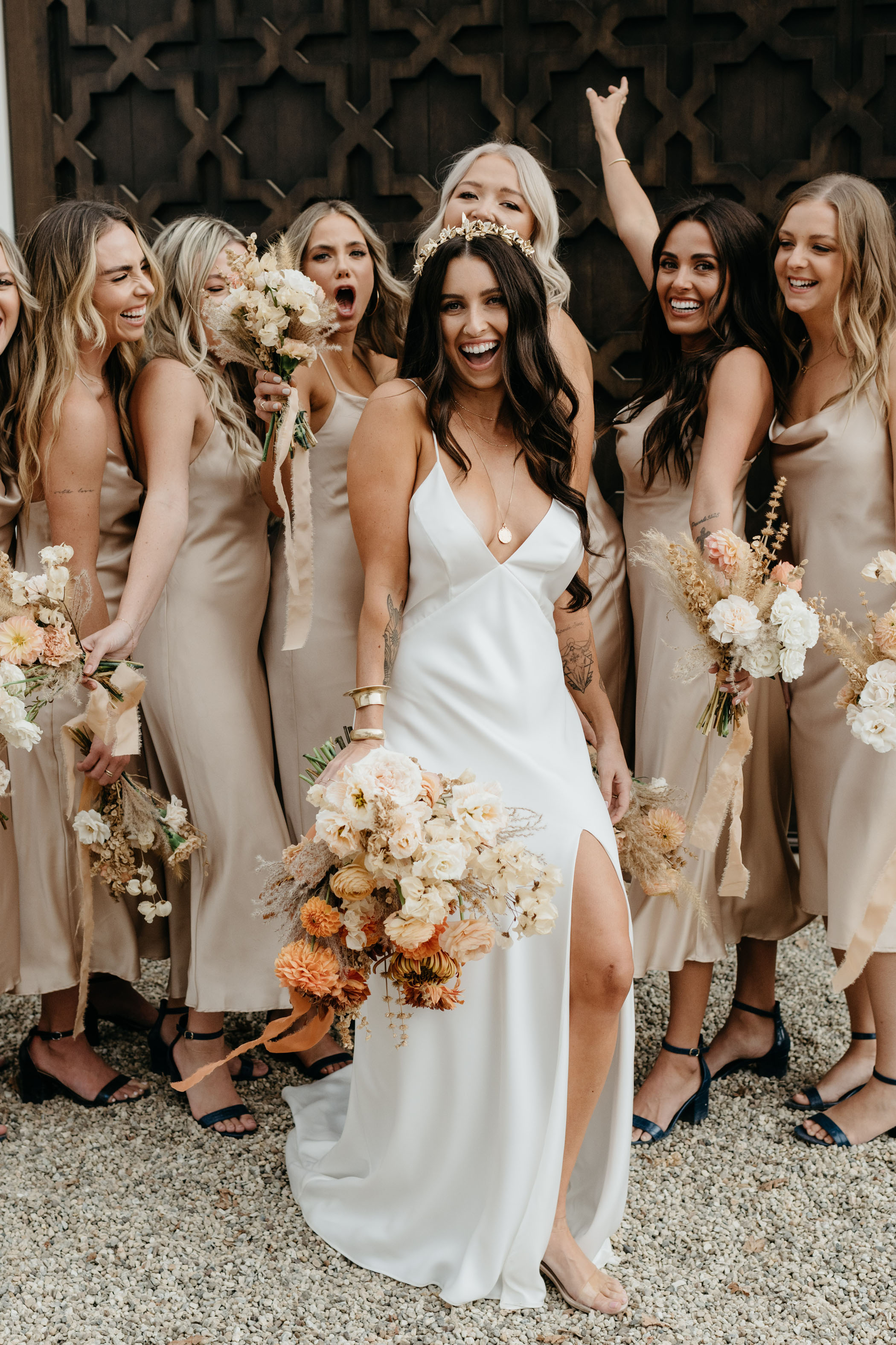 natural bridesmaid dresses