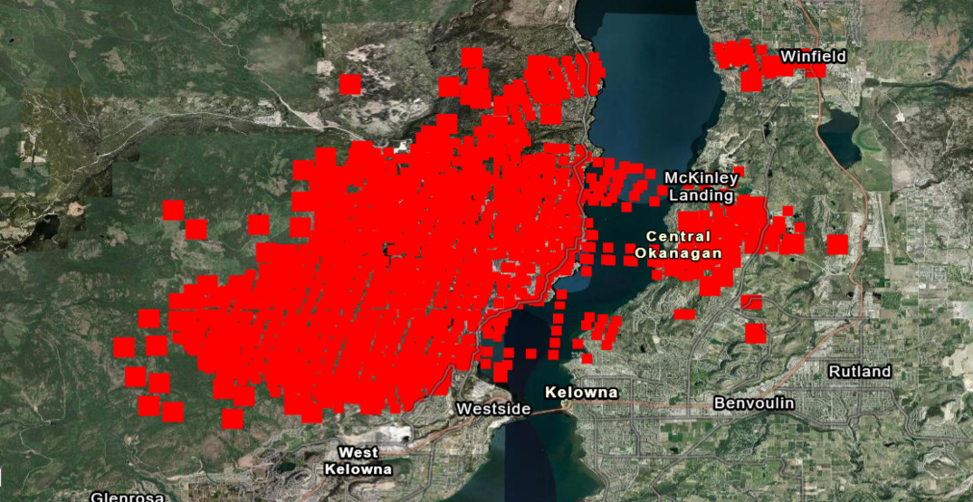 map of okanagan fires