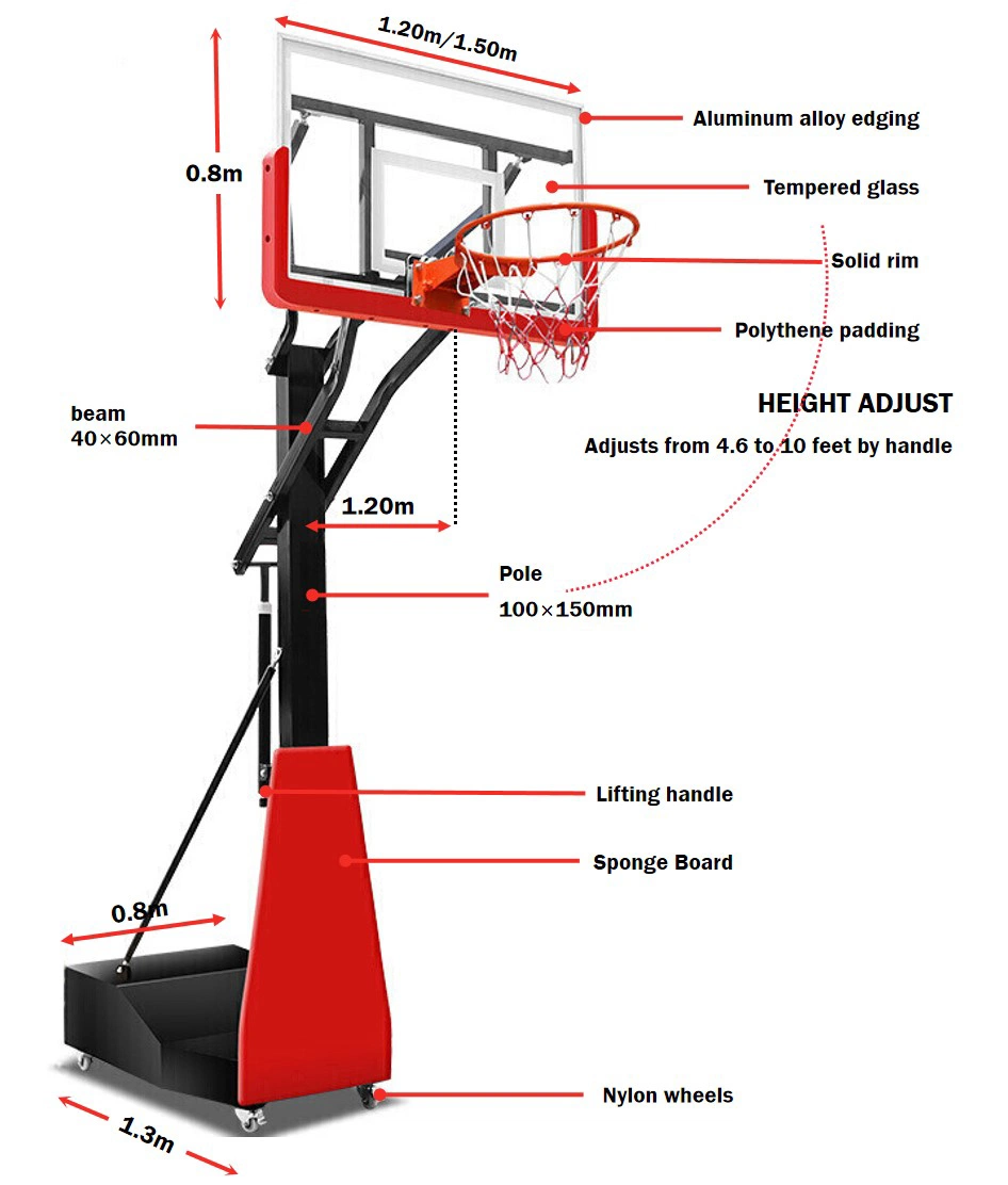 standard height of basketball ring in nba