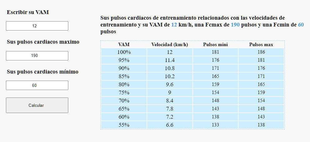 calculadora corredores populares