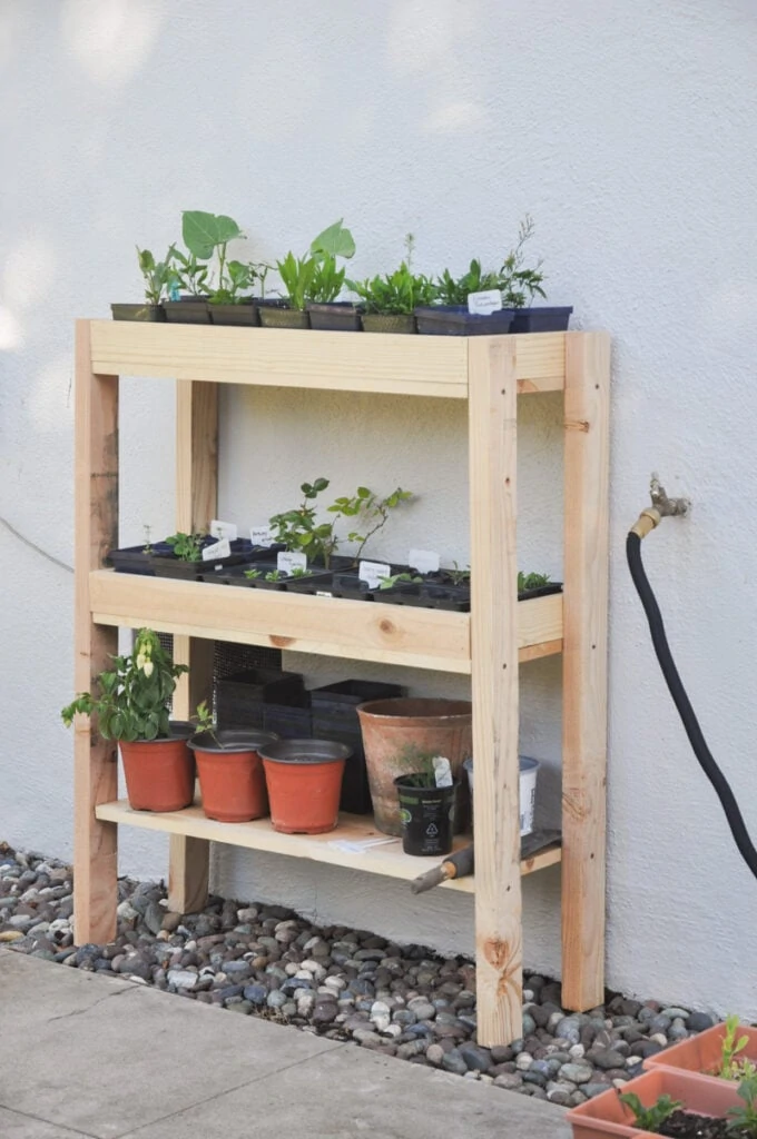 outdoor garden shelves
