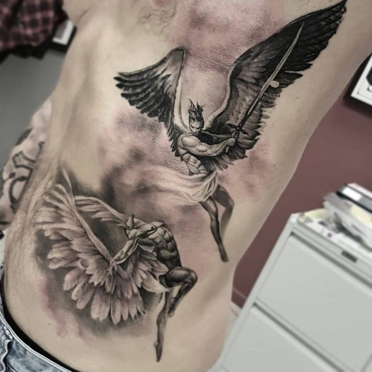 angel tattoo male