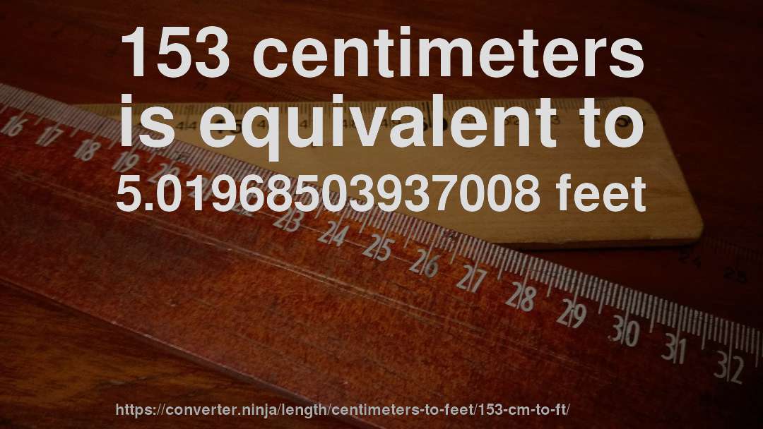 153 cm in feet