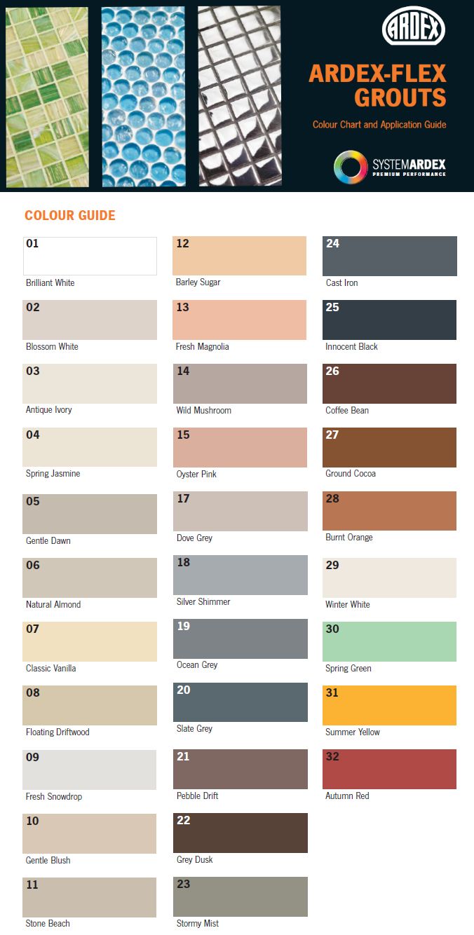 grout colours b&q