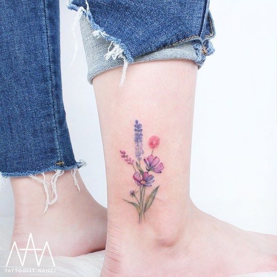 color tattoo flowers