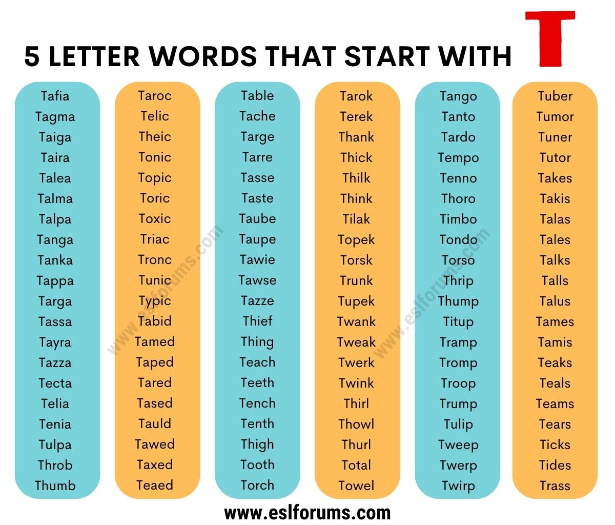 5 letter words starting with tat