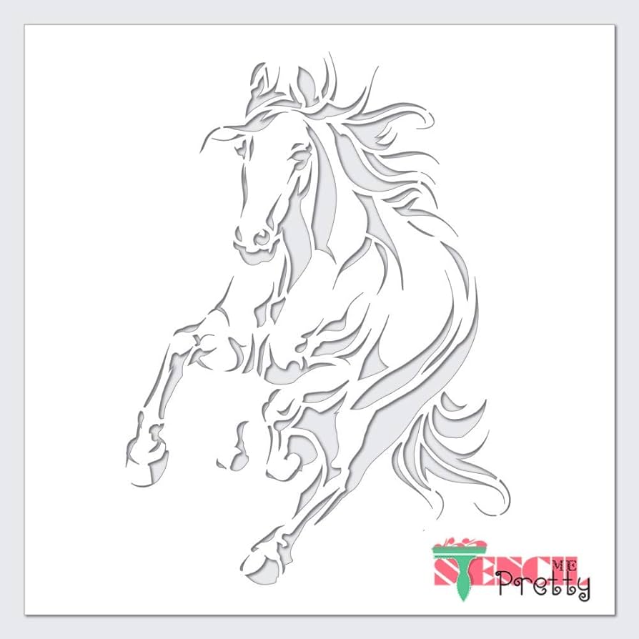 horse drawing stencil