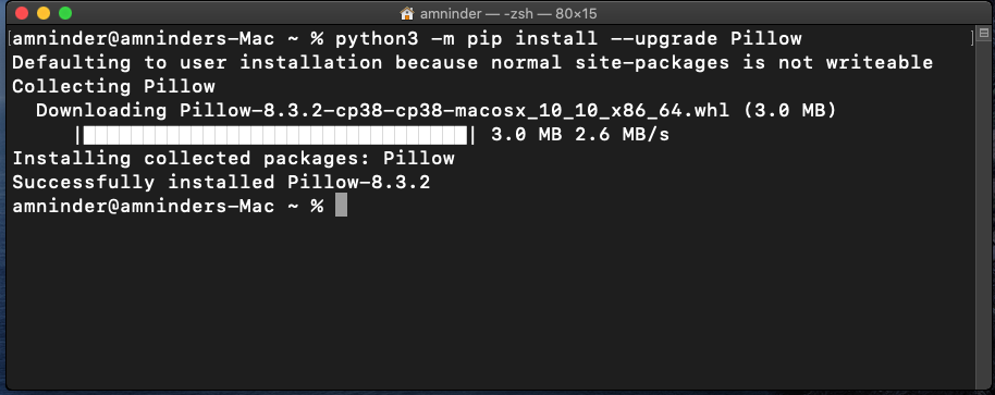 pip install pillow