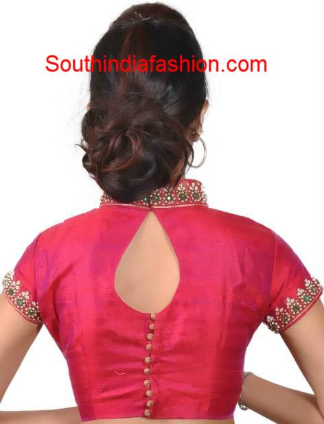 designer saree blouse back neck designs