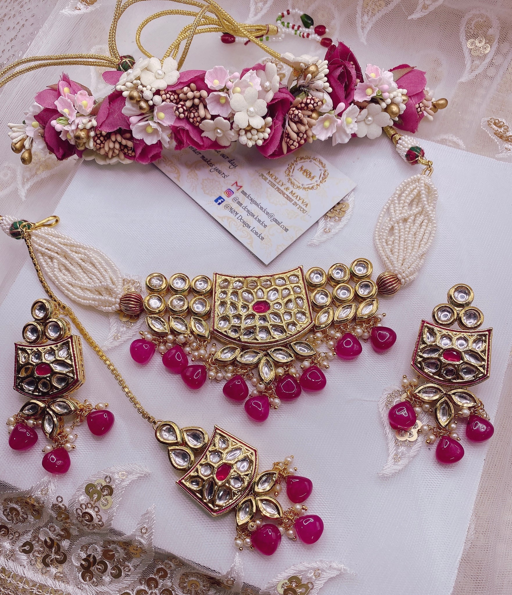 hot pink jewelry sets